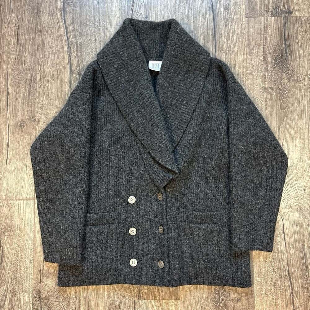 Madeleine Lambswool Cardigan Size M Gray